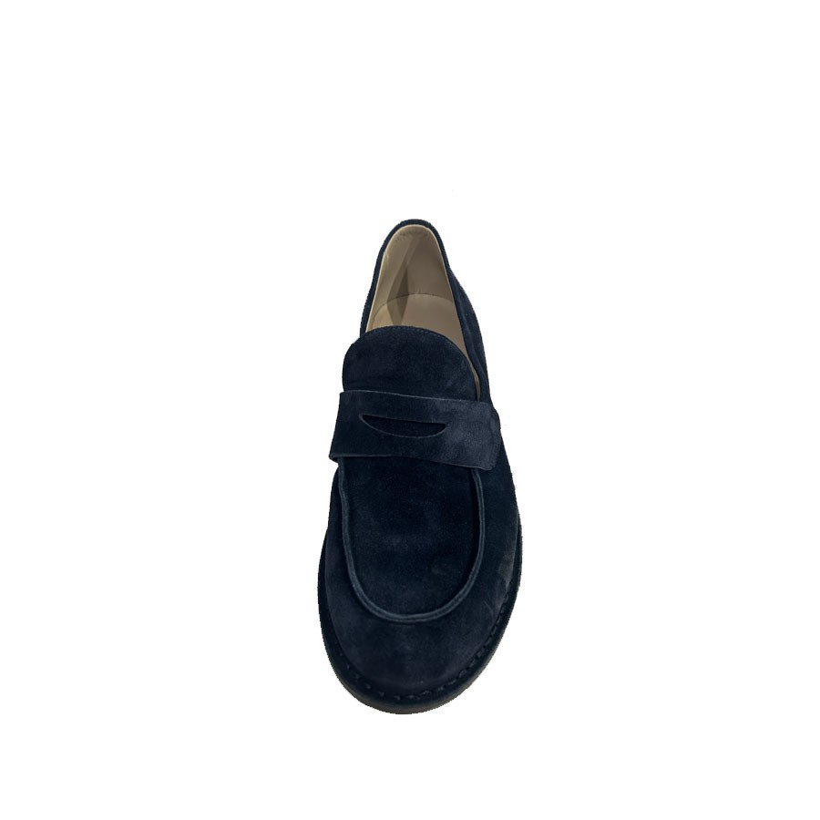 PANTANETTI uomo moccassino in pelle scamosciata delavè blu