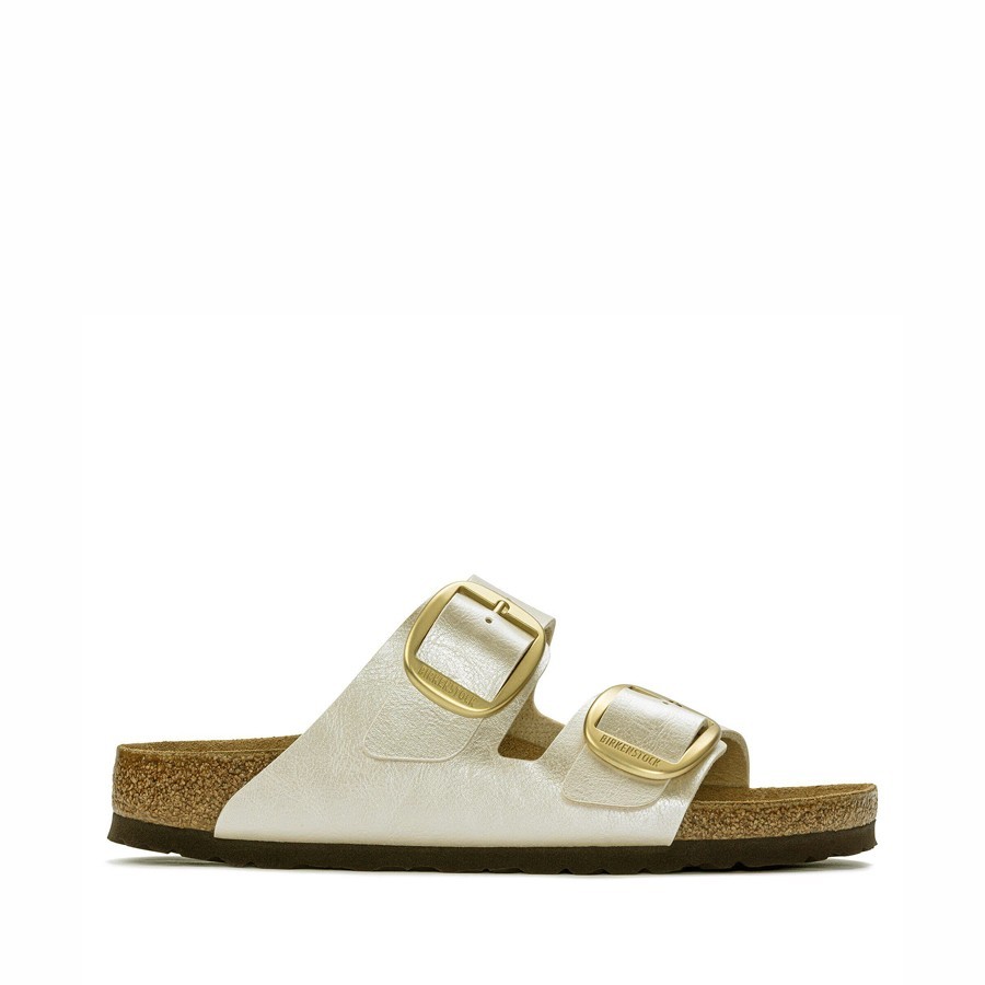 Birkenstock sandalo donna Arizona Big Buckle Birko-Flor Graceful Pearl White