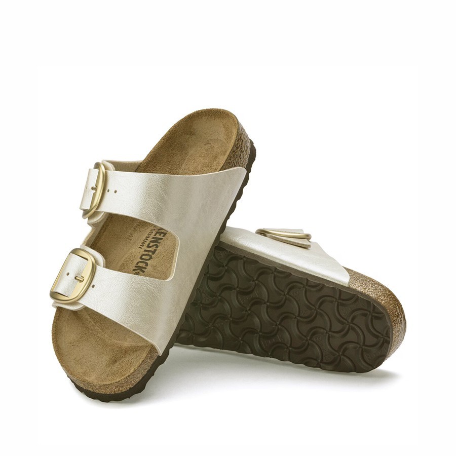 Birkenstock sandalo donna Arizona Big Buckle Birko-Flor Graceful Pearl White
