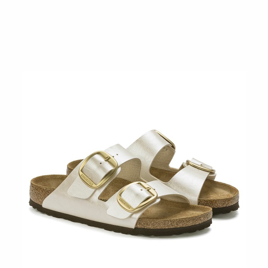 Birkenstock sandalo donna Arizona Big Buckle Birko-Flor Graceful Pearl White