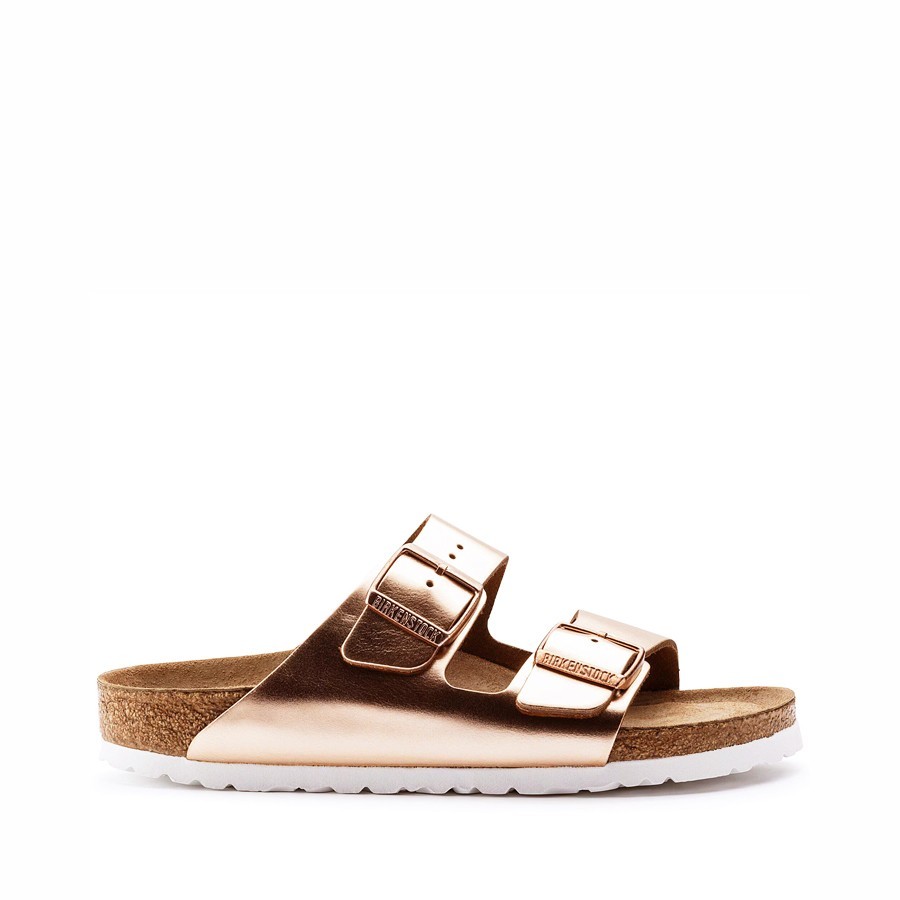 Birkenstock sandalo donna Arizona plantare morbido Pelle naturale Metallic Copper