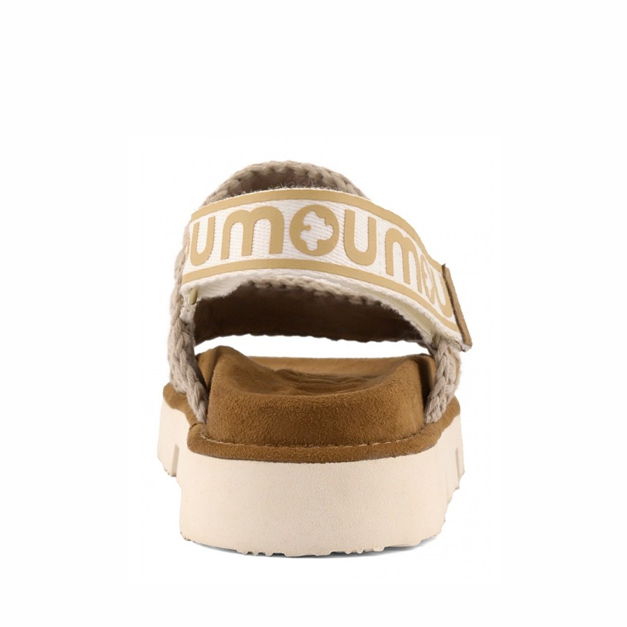 Mou  Bio sandal back strape Cognac Antique Gold Buckle
