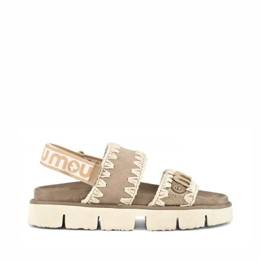 Mou  Bio sandal back strap Metallic Lizard Gold