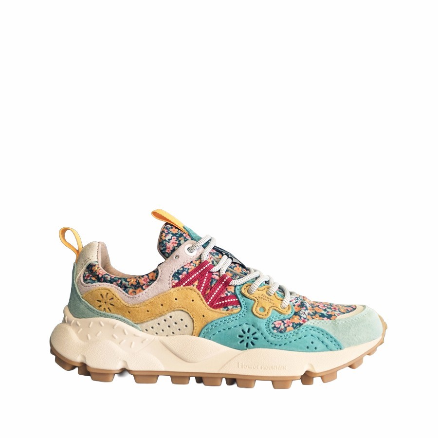 Flower mountain Yamano 3 woman suede nylon Flower light green caraibi zucca 1F74