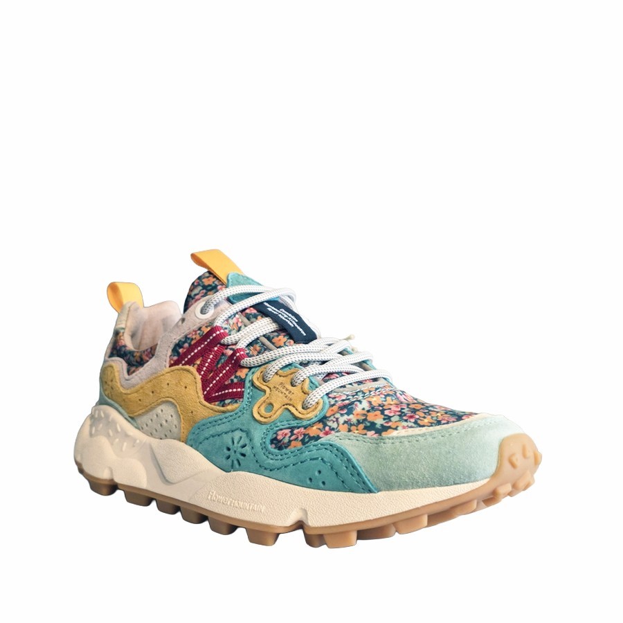 Flower mountain Yamano 3 woman suede nylon Flower light green caraibi zucca 1F74