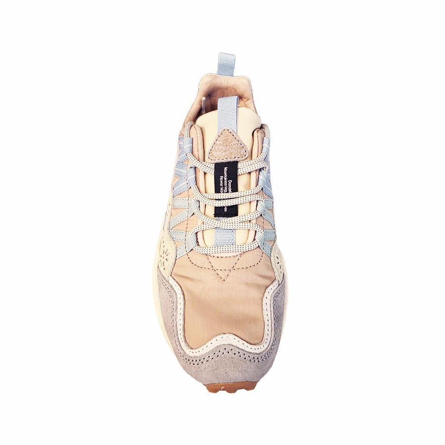 Flower mountain women's sneakers Washi suede nylon Light lilac cream pink