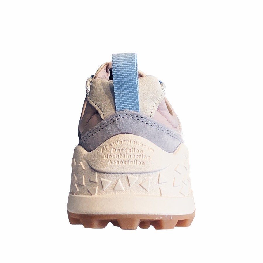 Flower mountain women's sneakers Washi suede nylon Light lilac cream pink