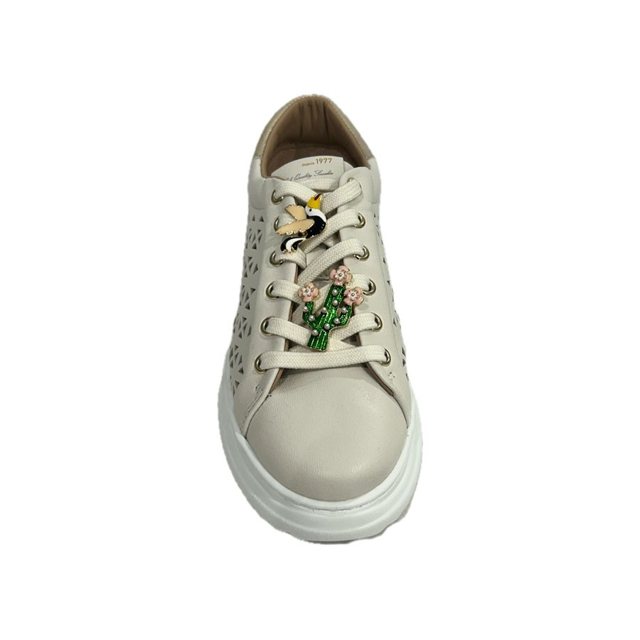 Stokton Street women's sneakers in panna perforated leather