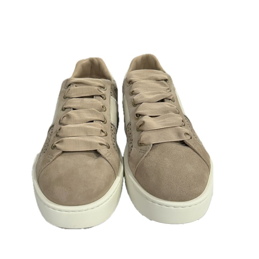 Women's sneakers F.lli Rossetti in perforated nabuck sand