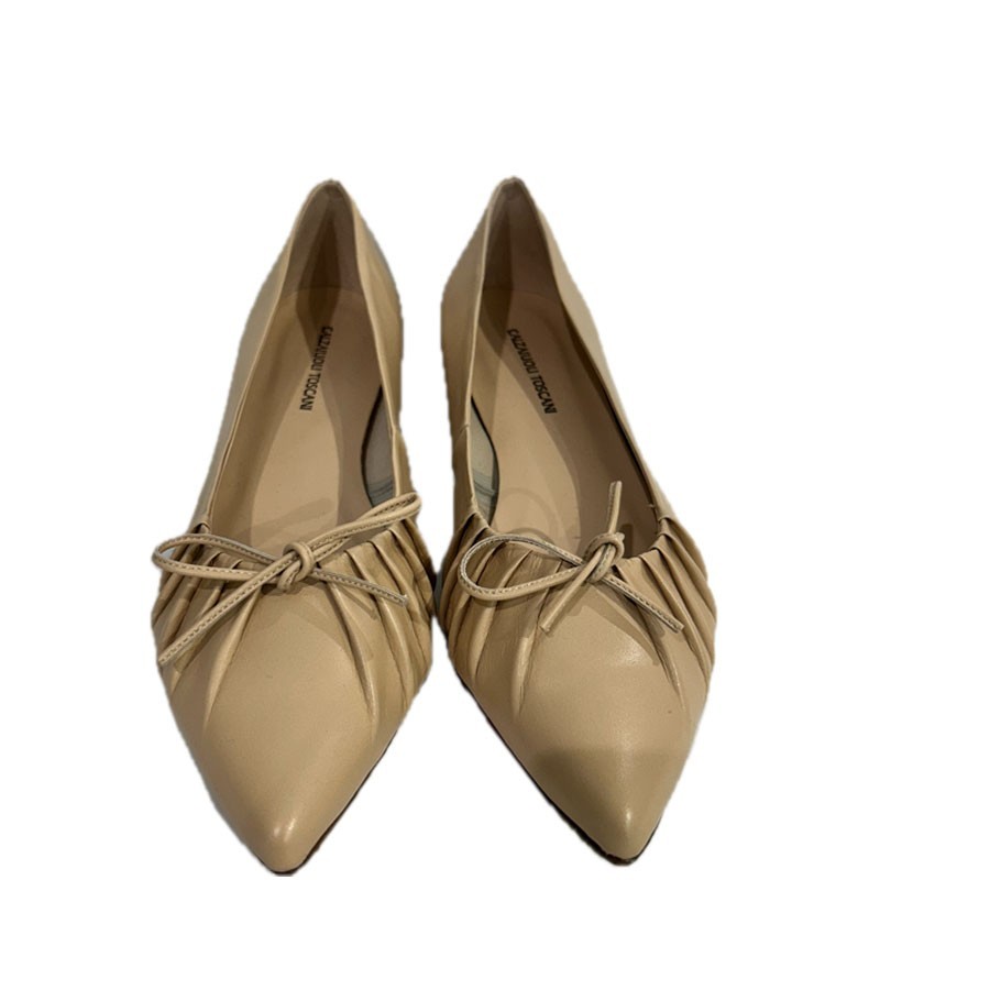 TUSCAN SOCKS Woman ballerina in cream nappa