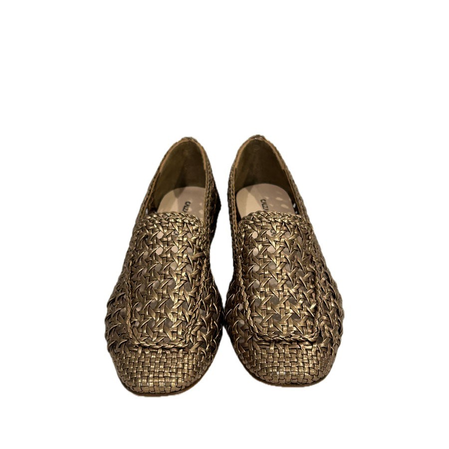 TUSCAN SOCKS Women's loafer in bronze braided leather