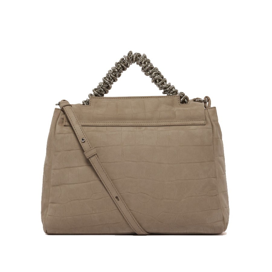 ORCIANI Sveva Twilight Midi shoulder bag in nubuck coconut print