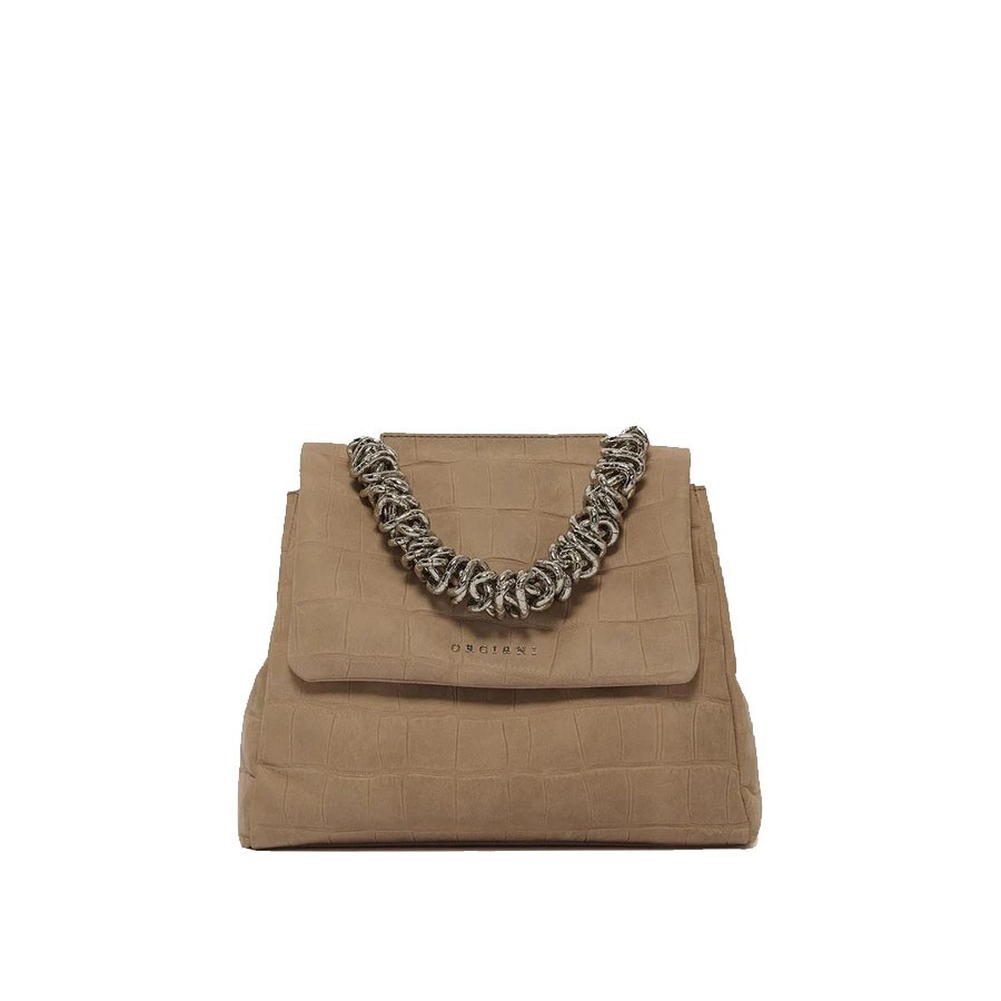 ORCIANI Sveva Twilight Small handmade in nubuck coconut print