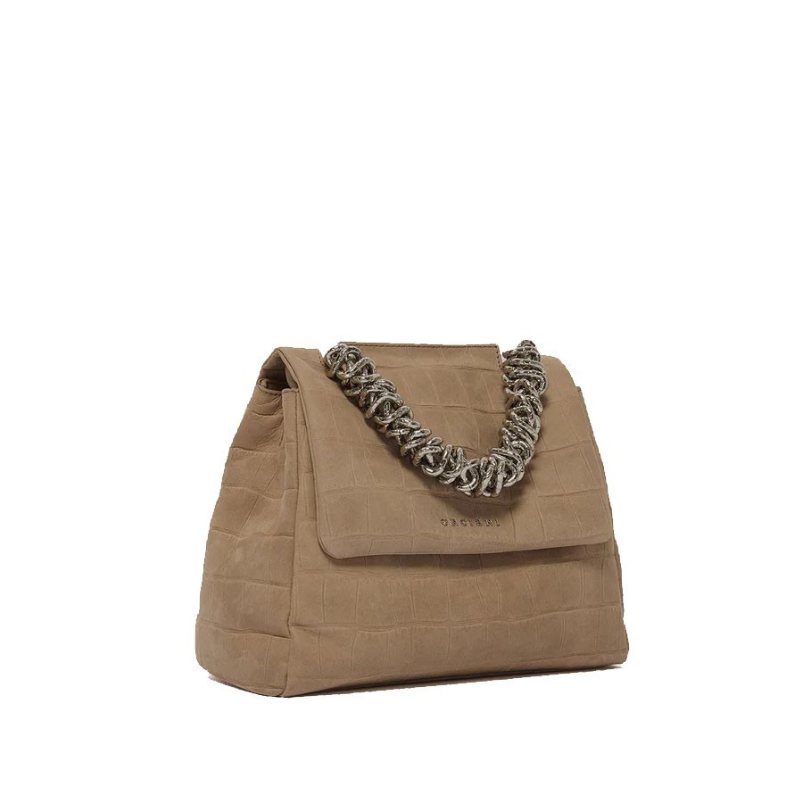 ORCIANI Sveva Twilight Small handmade in nubuck coconut print