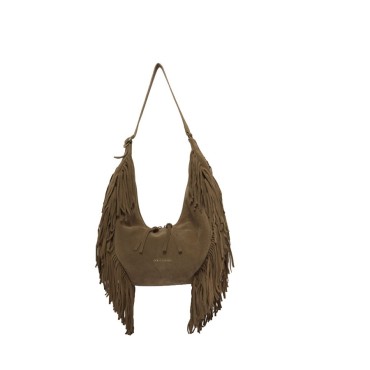 Borsa Isola Peach Fringe Small a spalla in suede