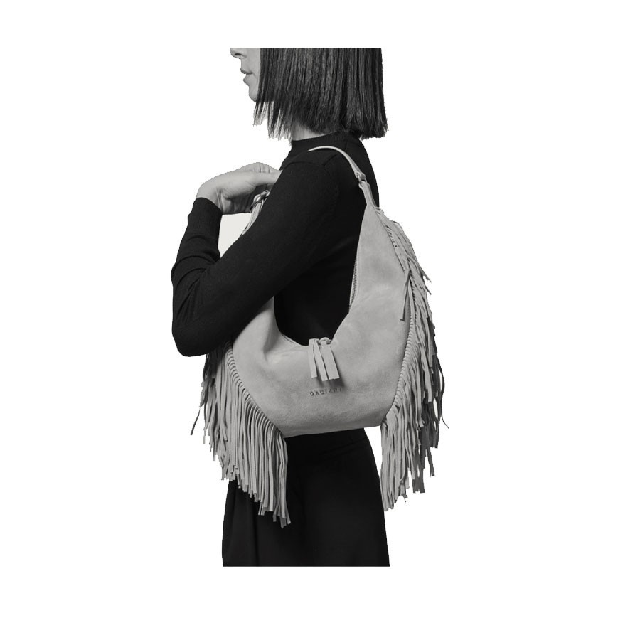 Borsa Isola Peach Fringe Small a spalla in suede