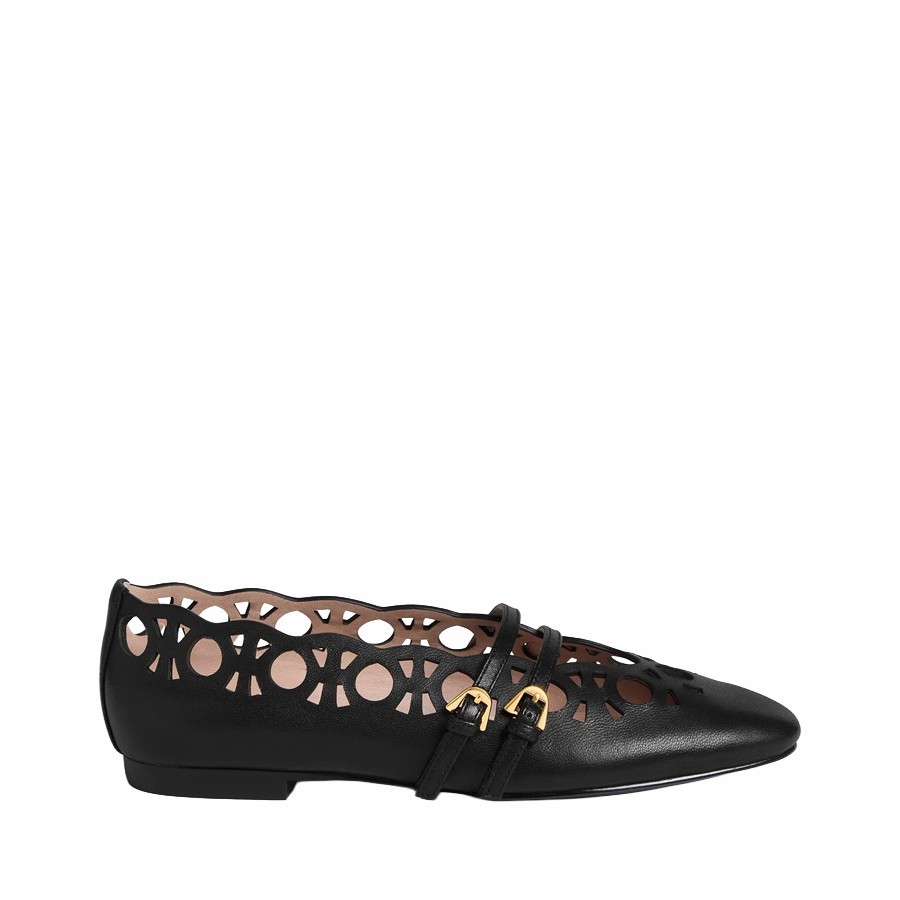 Coccinelle Risako women's ballerinas in black leather