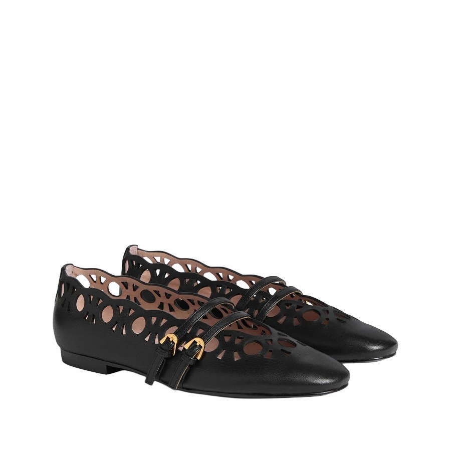 Coccinelle Risako women's ballerinas in black leather