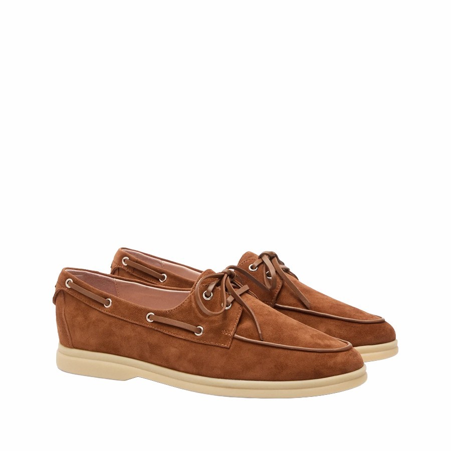Coccinelle C-Cruise boat shoe in cognac suede