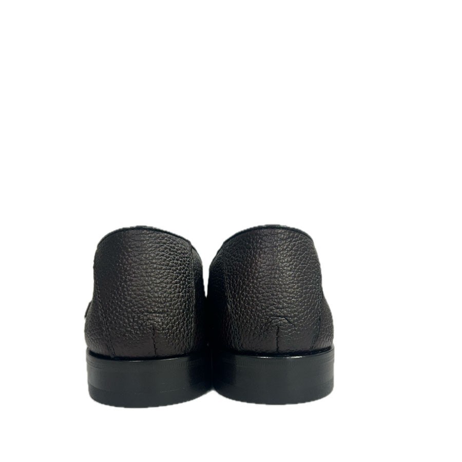 Men's loafer in brown bounced leather