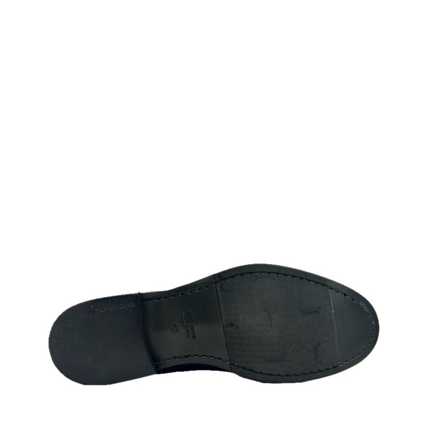 Men's moccasin in brushed burgundy leather