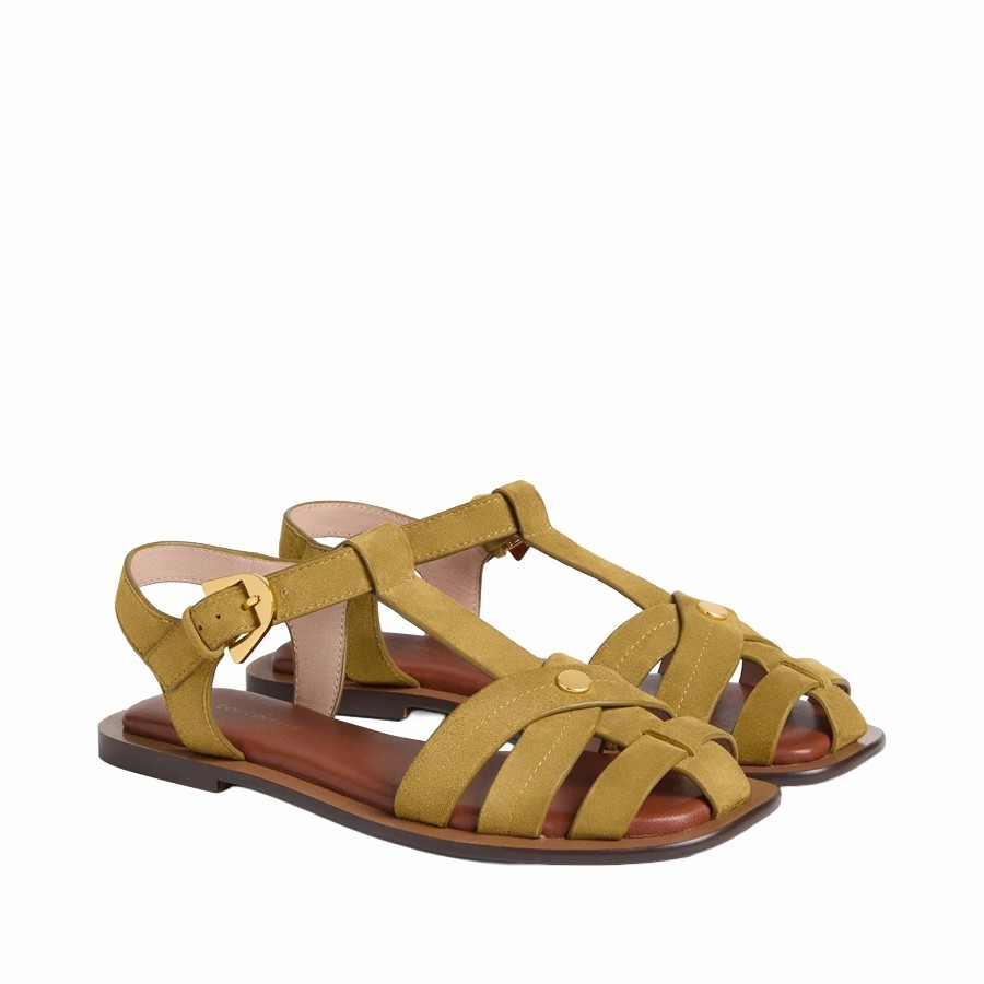 Coccinelle Sunup seagrass suede sandal