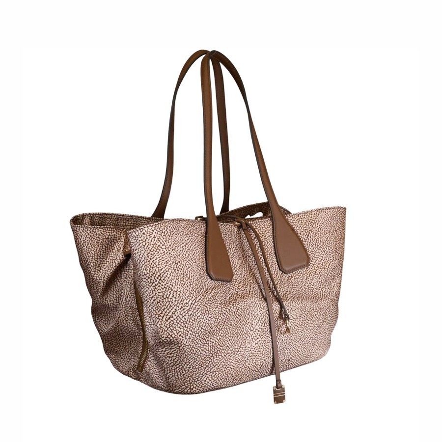 Borbonese Vis a Vis OP shoulder bag, beige and brown