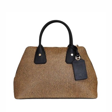Borbonese borsa bauletto large Gemini OPnaturale nero