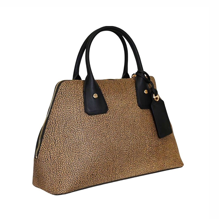 Borbonese borsa bauletto large Gemini OPnaturale nero