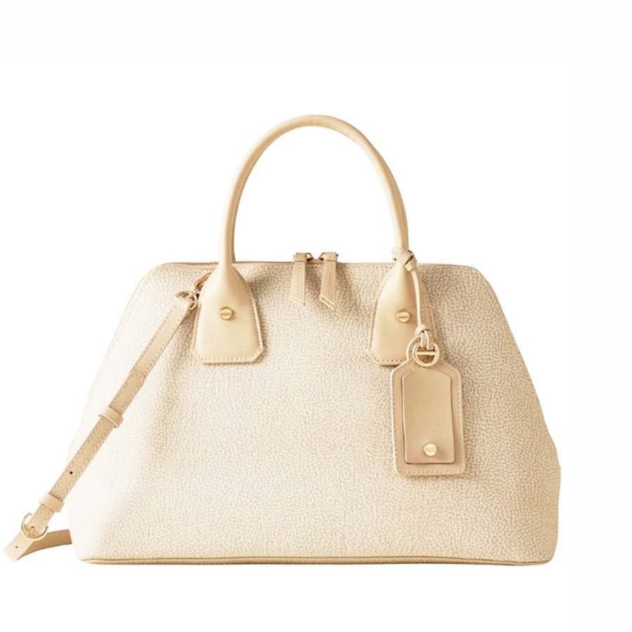 Borbonese borsa bauletto large Gemini OP sabbia