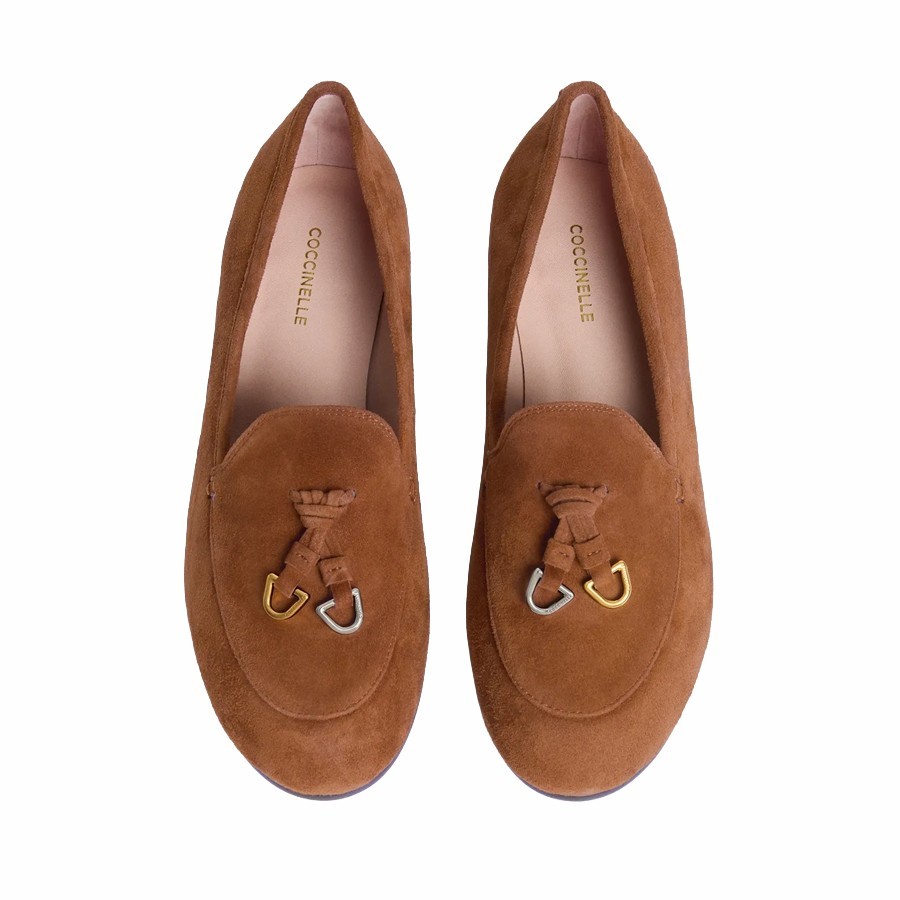 Coccinelle women's loafers Loop Suede cognac