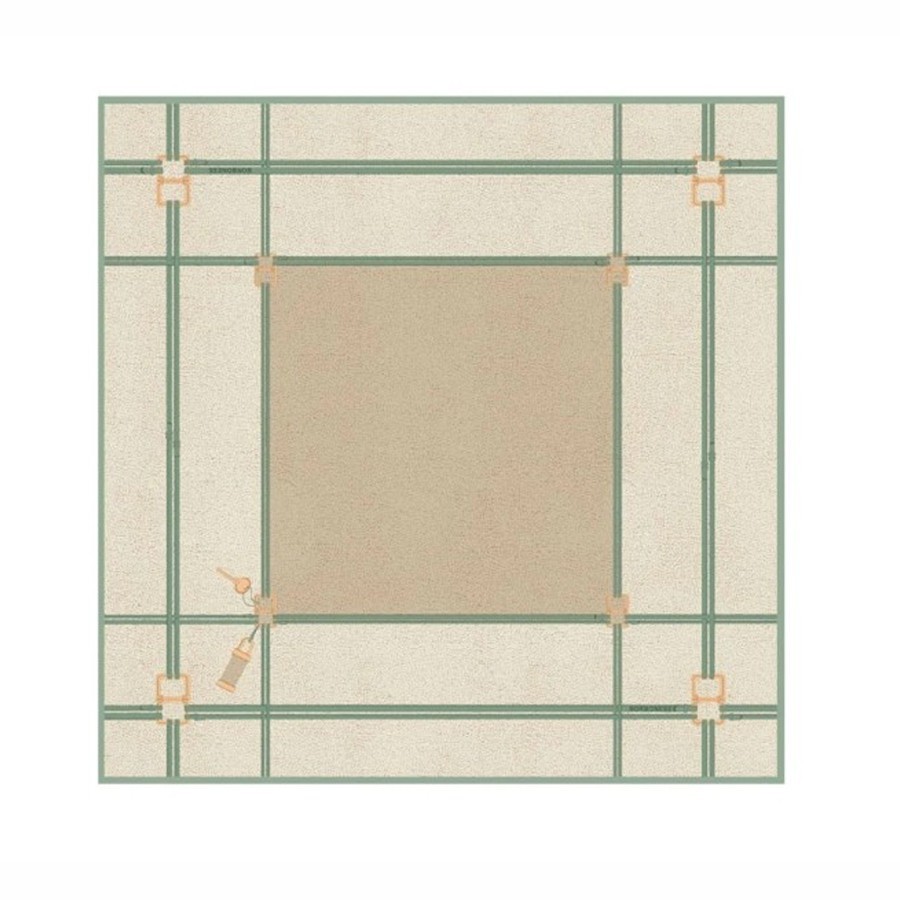 Borbonese Padlock Scarf in twill silk, sand beige