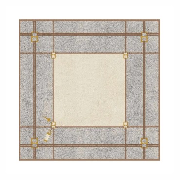 Borbonese Padlock Scarf in Opnaturale Sand Silk Twill