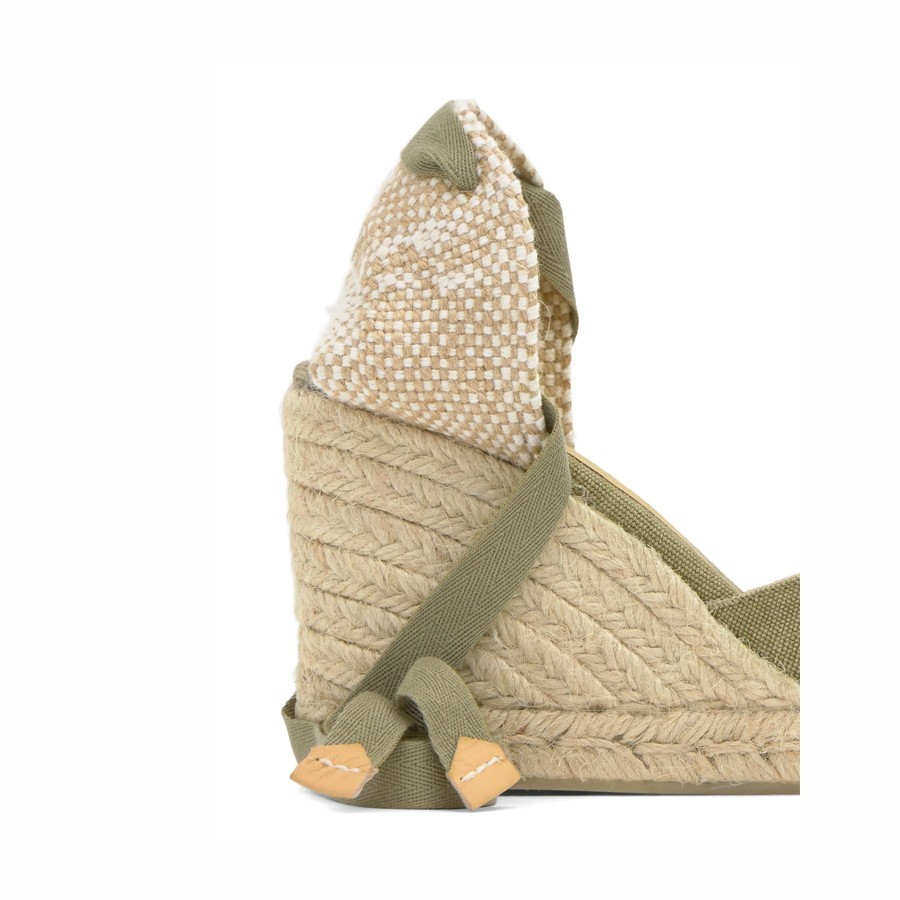 Castañer Carina espadrilles wedge sandal olive