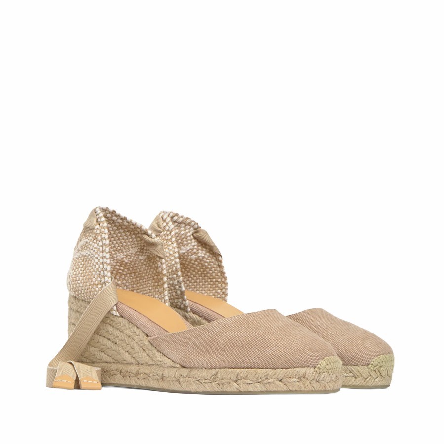 Castañer sandalo Carina espadrillas zeppa sand