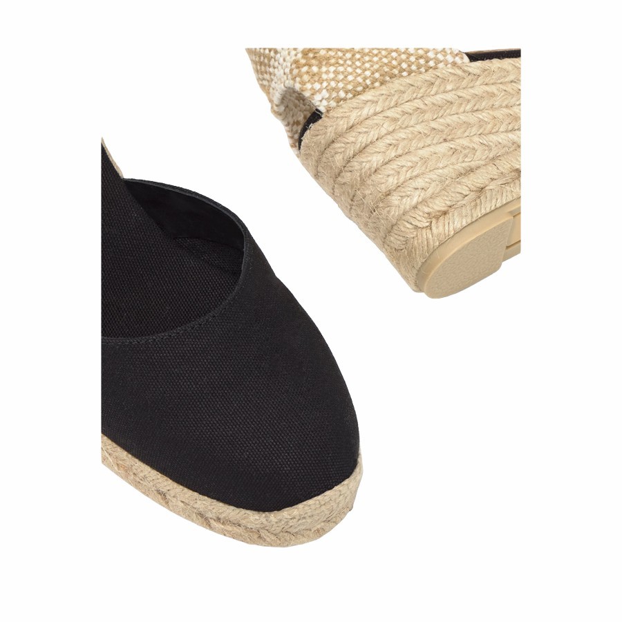 Castañer Bianca sandal, open-toe espadrilles, black wedge