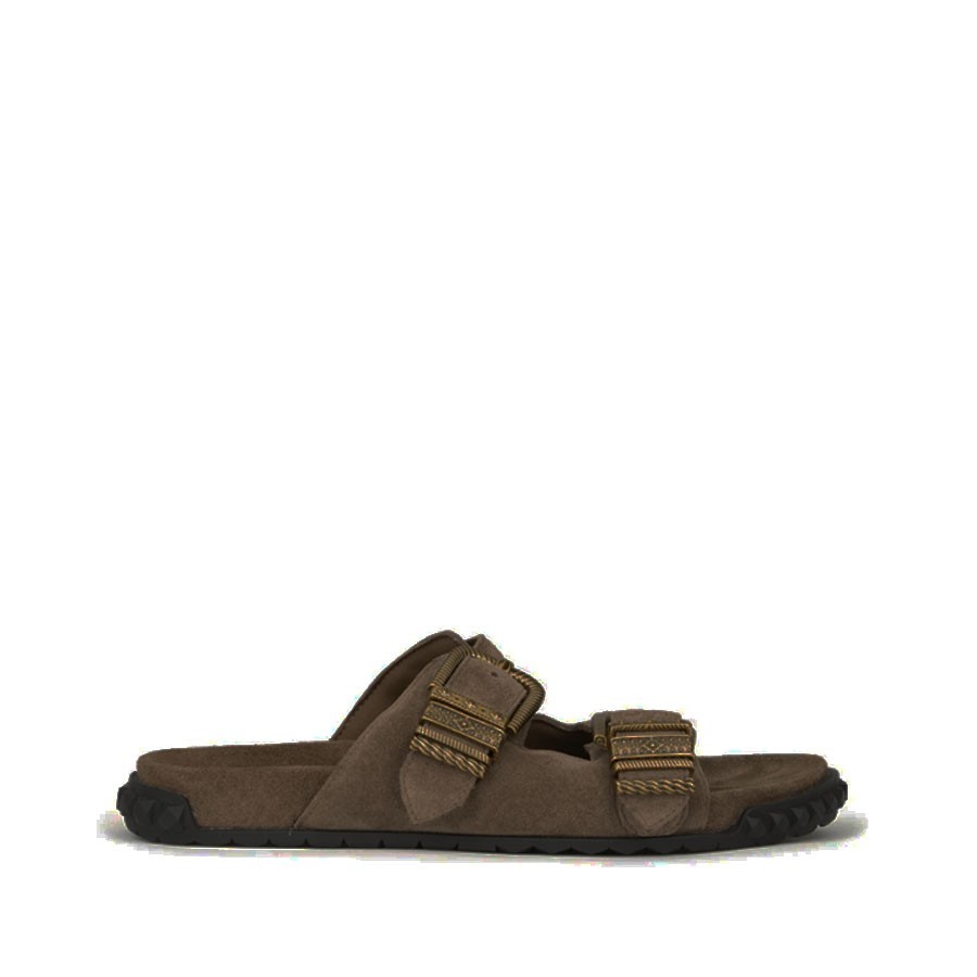 ASH sandalo TWISTER in suede velours Fandango taupe