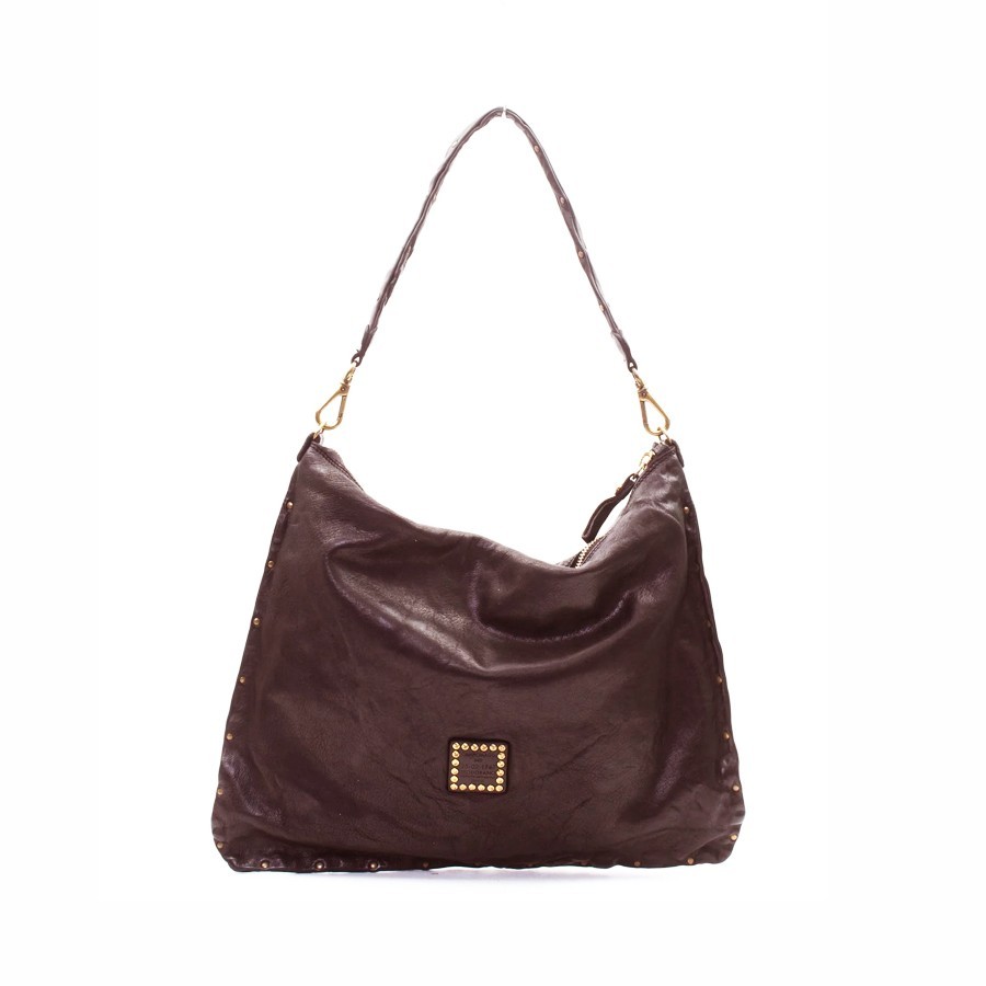 Campomaggi Wanda one-shoulder bag in cowhide with Tmoro rivets