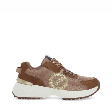No Name Carter Runner 2.0 Knit Pony Glitt Choco Gold women's sneakers