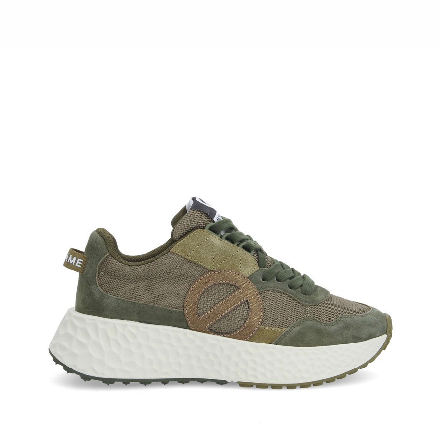 No Name sneakers donna Carter jogger suede  knit glory olive kaki bronze