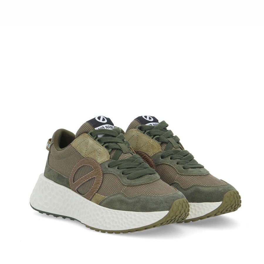 No Name women's sneakers Carter jogger suede knit glory olive khaki bronze