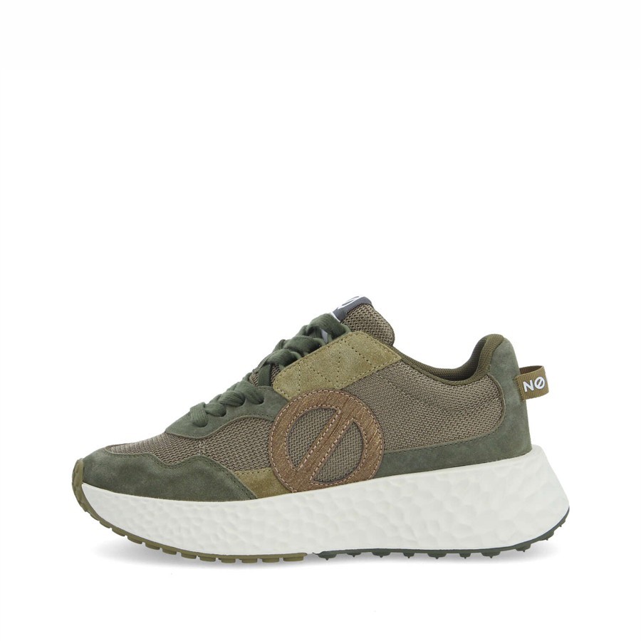 No Name sneakers donna Carter jogger suede  knit glory olive kaki bronze