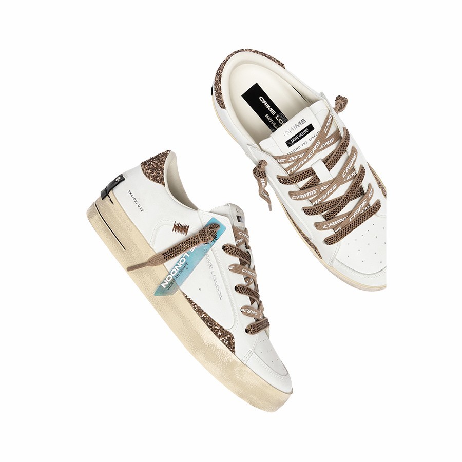 Crime London SK8 Deluxe Almond Drizzle women's sneakers