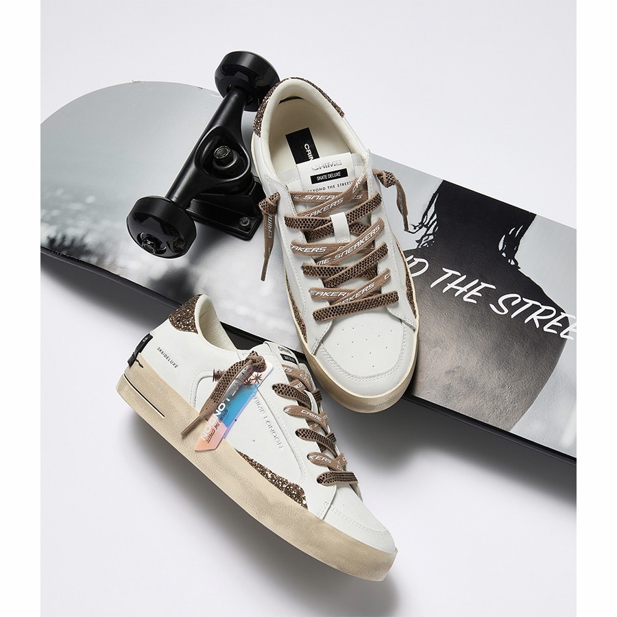 Crime London SK8 Deluxe Almond Drizzle women's sneakers