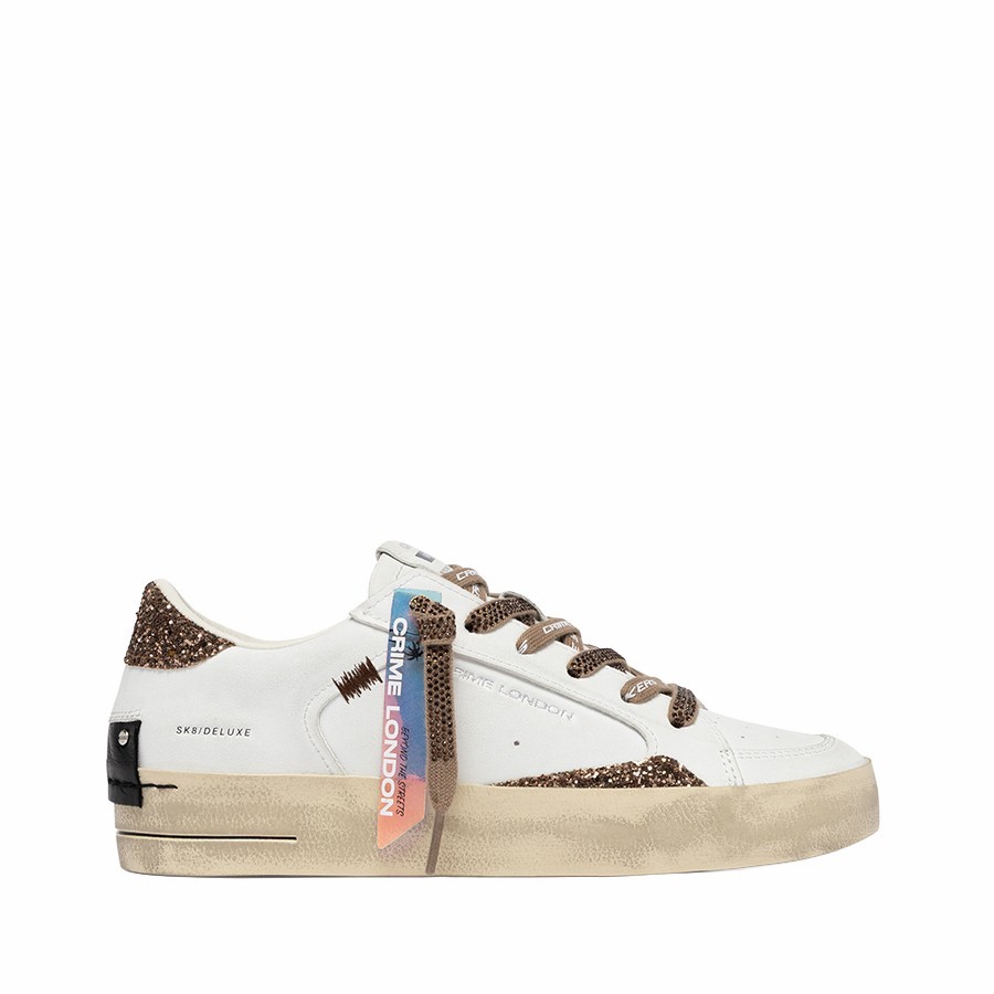 Crime London SK8 Deluxe Almond Drizzle women's sneakers