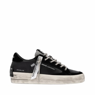 Crime London SK8 Deluxe Wedge Jet Crystal women's sneakers