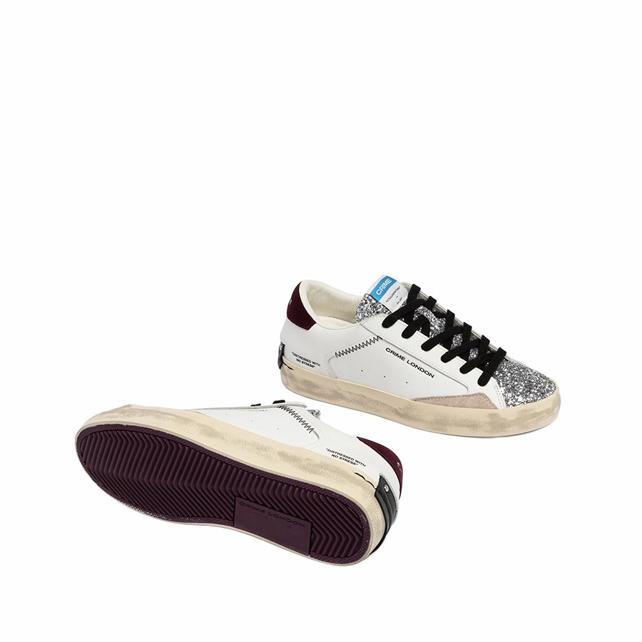 Crime London sneakers donna Distressed Burgundy Ice
