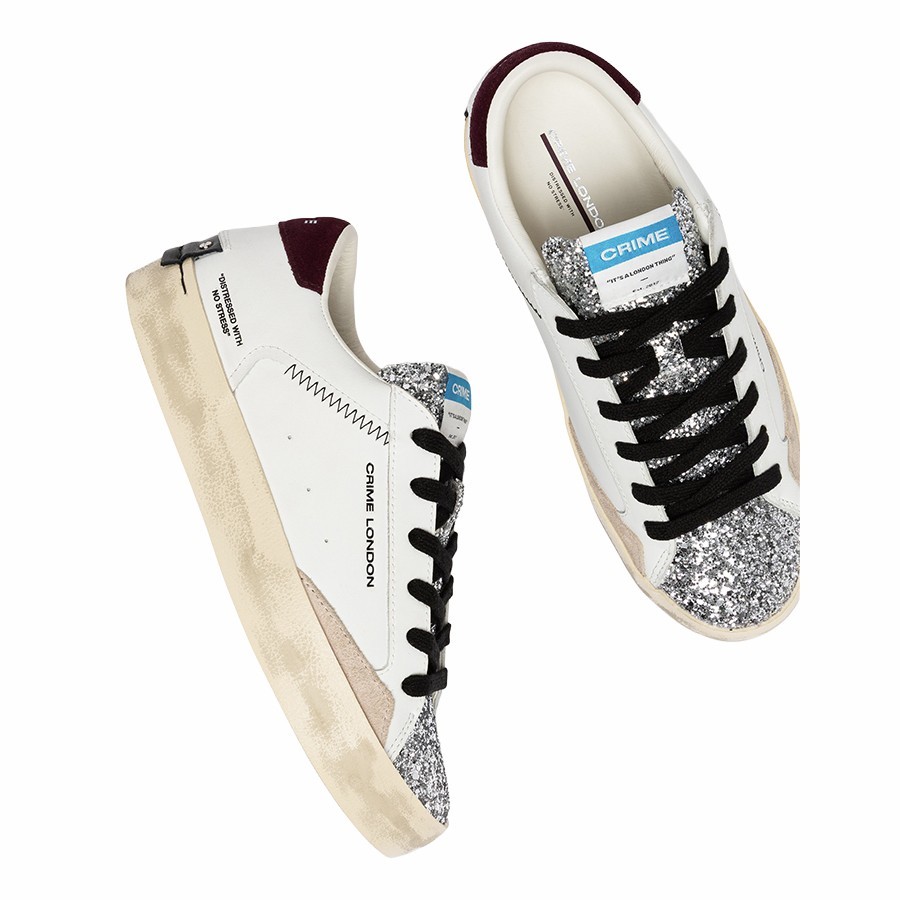 Crime London sneakers donna Distressed Burgundy Ice