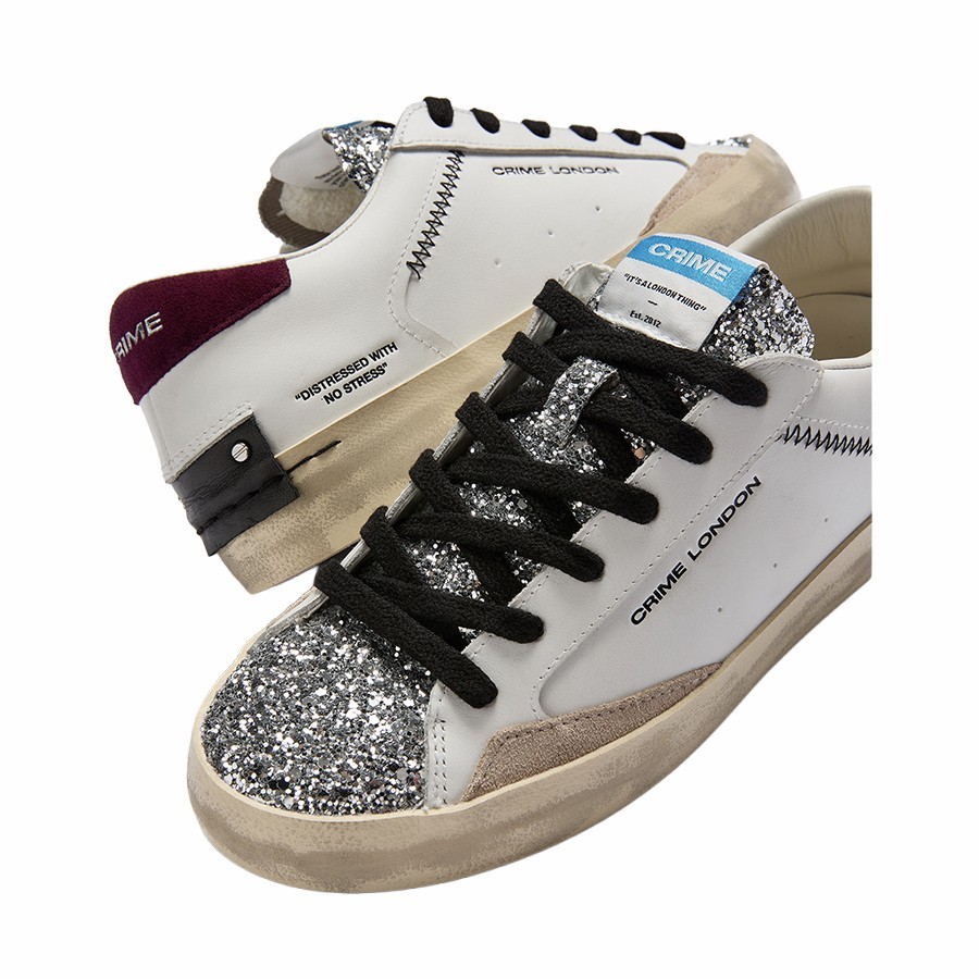 Crime London women's sneakers Distressed Burgundy Ice