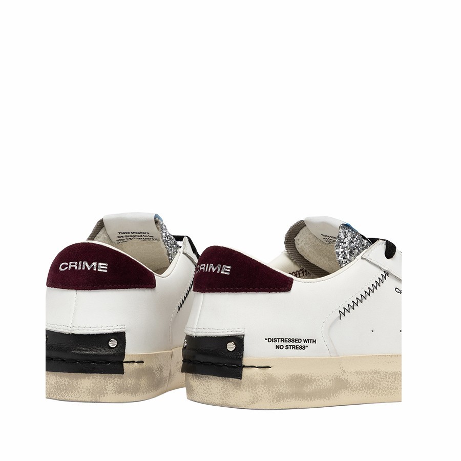 Crime London sneakers donna Distressed Burgundy Ice